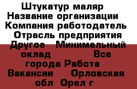 Штукатур-маляр › Название организации ­ Компания-работодатель › Отрасль предприятия ­ Другое › Минимальный оклад ­ 25 000 - Все города Работа » Вакансии   . Орловская обл.,Орел г.